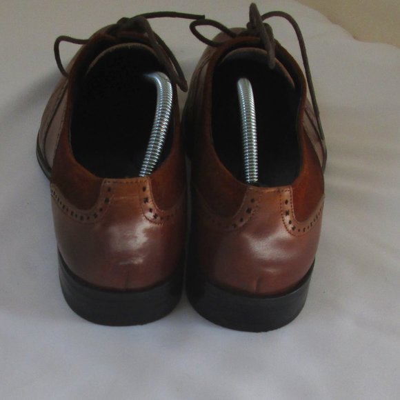 Stacy Adams Mens Brown Leather w\ Suede Upper Wingtip Oxfords Shoes Size… - Picture 5 of 8